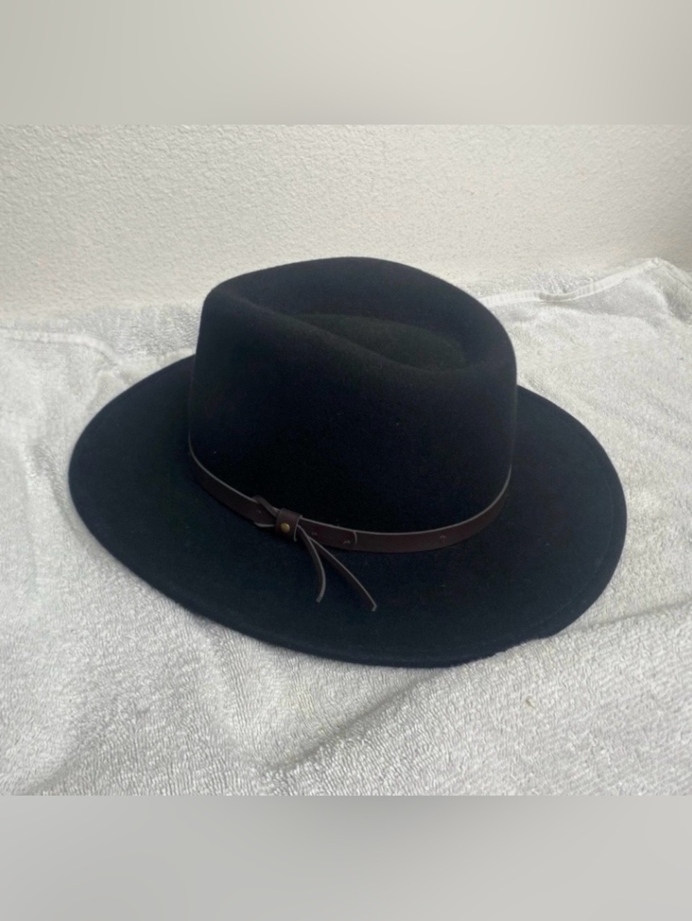 Dorfman Pacific Co. Men's Black 100% Wool Handmade Fedora Hat Size L/XL Western
